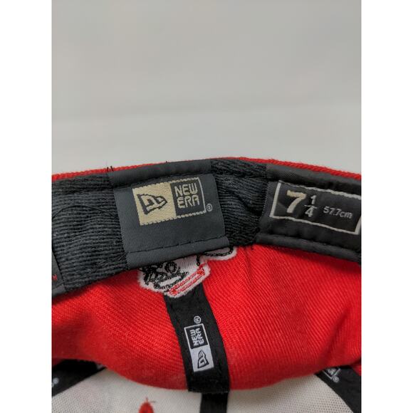 New Era 59Fifty MLB Cincinnati Reds Mr. Redlegs Embroidered Logo Size 7 1/4 Red - Picture 12 of 14